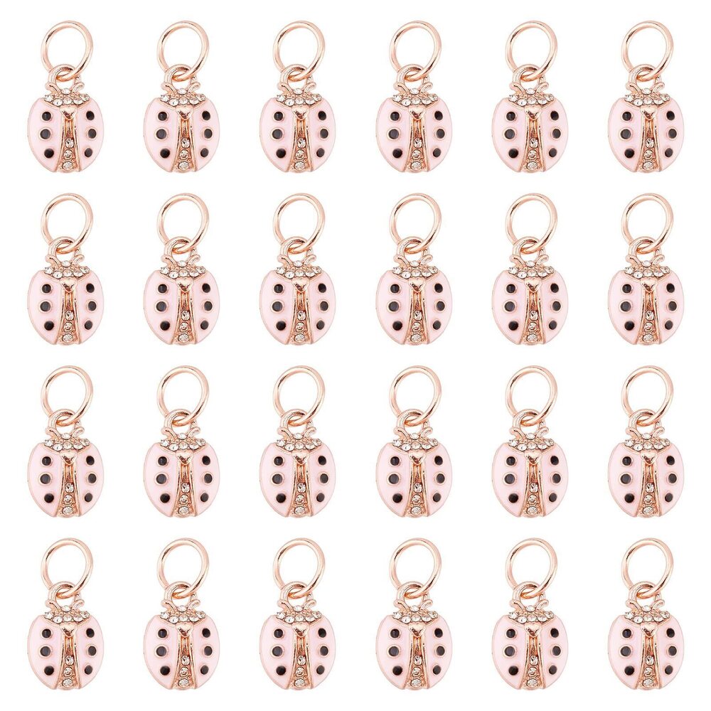 7014 1 Box 30Pcs Ladybugs Charms Lady Bug Charms Bulk Insect Charms Lucky
